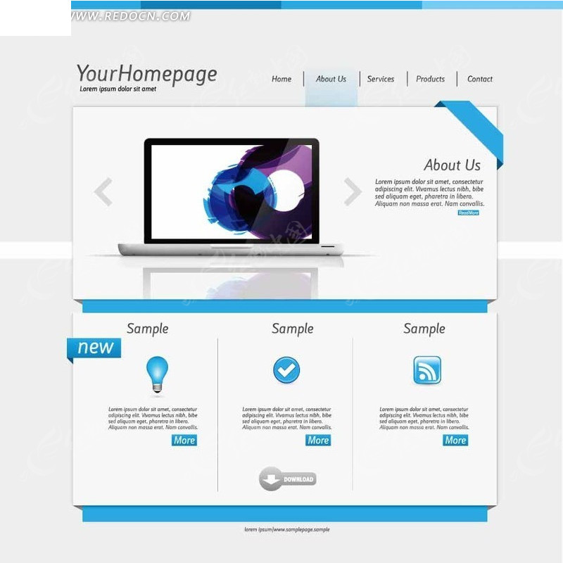 筆記本電腦產(chǎn)品展示說明網(wǎng)頁設計模板
